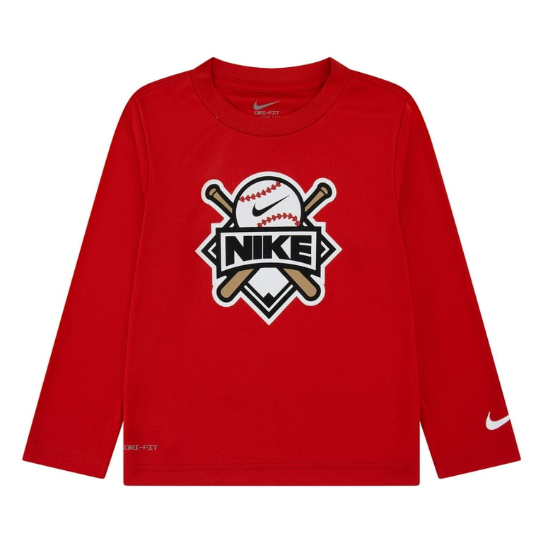 Baby Toddler Boys Nike Dri-FIT Sports Badge Long Sleeve T-shirt