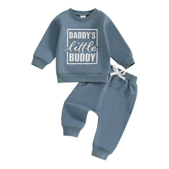 Baby Toddler Boys Pants Clothing Set,0 6 12 18 24 Months 2T 3T Long Sleeve Crew Neck Letters Print Sweatshirt with Elastic Waist Sweatpants Infant Clothes