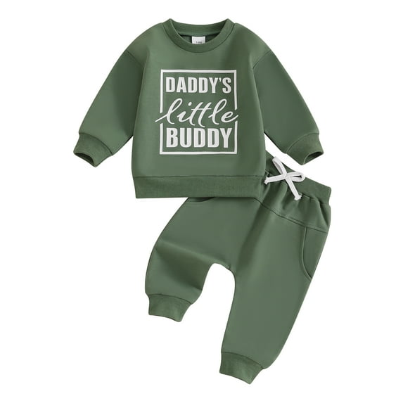 Baby Toddler Boys Pants Clothing Set,0 6 12 18 24 Months 2T 3T Long Sleeve Crew Neck Letters Print Sweatshirt with Elastic Waist Sweatpants Infant Clothes