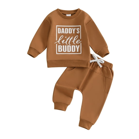 Baby Toddler Boys Pants Clothing Set,0 6 12 18 24 Months 2T 3T Long Sleeve Crew Neck Letters Print Sweatshirt with Elastic Waist Sweatpants Infant Clothes