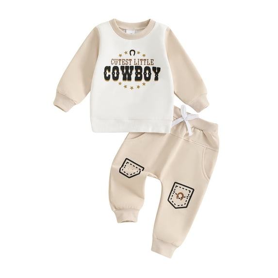 Baby Toddler Boys Pants Clothing Set,3 6 12 18 24 Months 2T 3T Long Sleeve Crew Neck Letters Print Sweatshirt with Elastic Waist Sweatpants Infant Outfits
