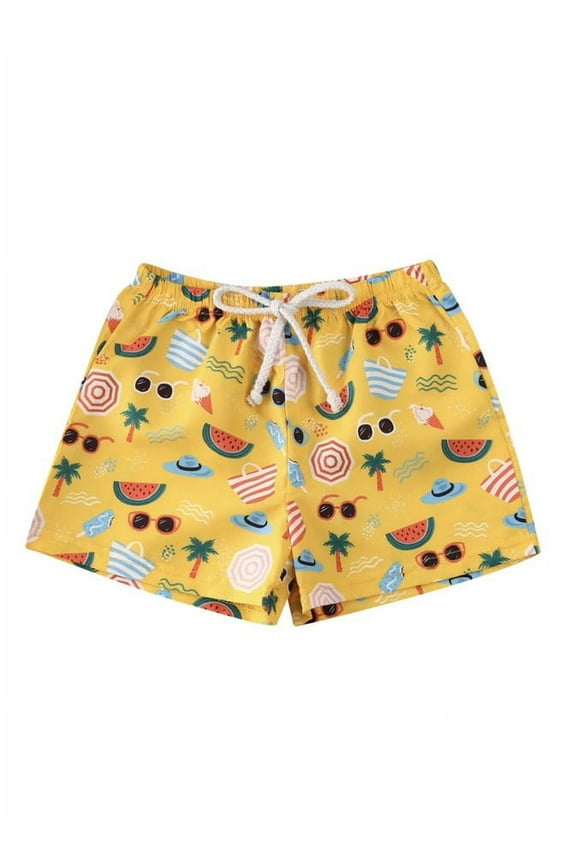 Baby Toddler Boys Printed Swim Shorts Bathing Suit Beach Pool Boy Swim Trunks (Watermelon, 18-24 Months)