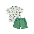 thumbnail image 1 of Baby Toddler Boys Summer Outfits 12 18 24 Months 2T 3T 4T 5T Fish Print Button Short Sleeves T-Shirt and Elastic Shorts Set for 2 Piece Clothes Set, 1 of 9