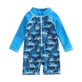 thumbnail image 1 of Baby Toddler Boys Zipper Rash Guard Swimsuit UPF 50+ One Piece Beach Swimwear Bathing Suits 3-36 Months Boys Bathing Suit Set, 1 of 4