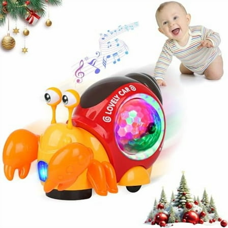 Baby Toddler Crawling Toys 6-12 Months,Crawling Crab Toy,Infant Tummy Time Baby Toys with Learning Crawl System Music for 0-3-6 7 8 9 10 12-18 Month Boy Girl Christmas Birthday Gifts