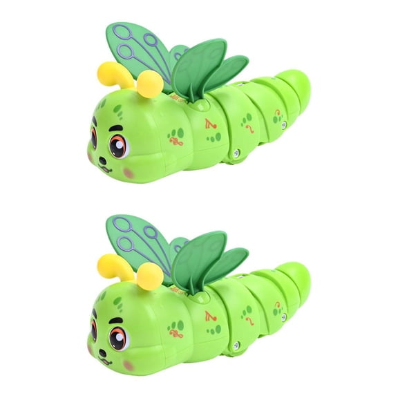 Baby Toddler Electric Caterpillar Toy Cute Electronic Vehicle Car Animal Automatic Driving, Electric 360 Rotation Caterpillar Musical Toy with Wings, Music, Dazzling Light Kids Birthday Gifts