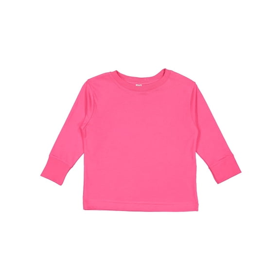 Baby Toddler Fine Jersey Long Sleeve Tee T-Shirts , hot pink , 3T