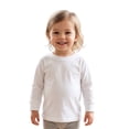 thumbnail image 1 of COUVER Toddler Long Sleeve Cotton Jersey Crewneck T-Shirt, White, 2T, 1 of 6