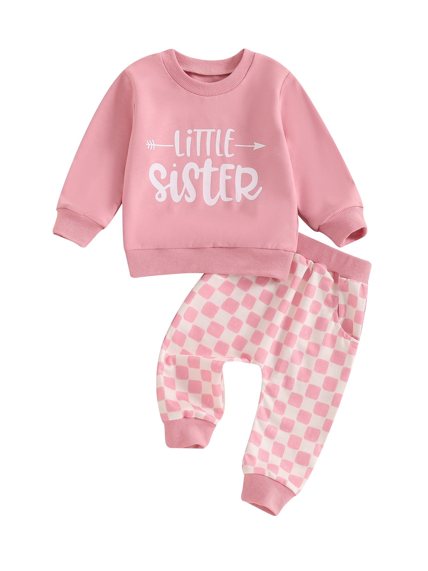 Chichoo Baby Girl 2-Piece Outfit Set - Heart Print Sweatshirt & Jogger Pants