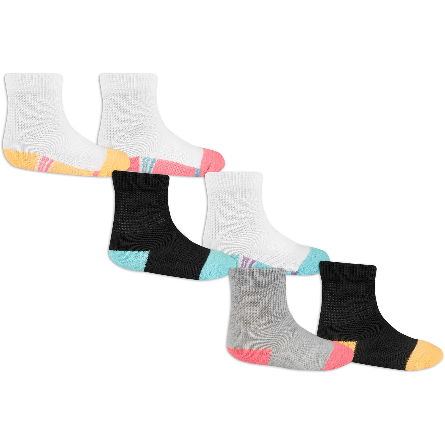 Baby Toddler Girl Crew Socks, 6 Pack