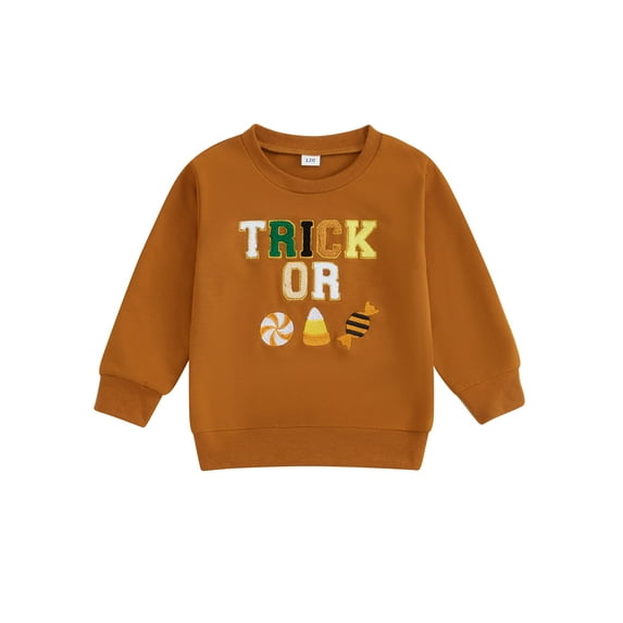 Baby Toddler Girl Halloween Sweatshirt 12 18 24 Months 2T 3T 4T 5T 6T Letter Embroidery Long Sleeve Pullovers Autumn Tops for Toddler Fall Clothes Outfit