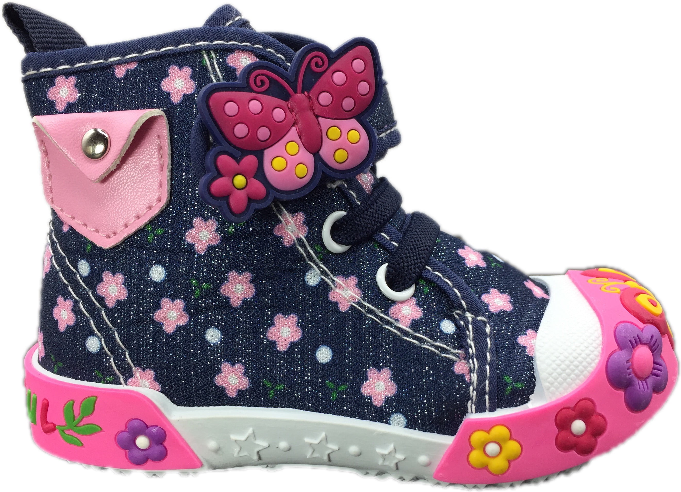 Baby Toddler Girl Shoes Size 4 High Top Sneakers 18-24 Months
