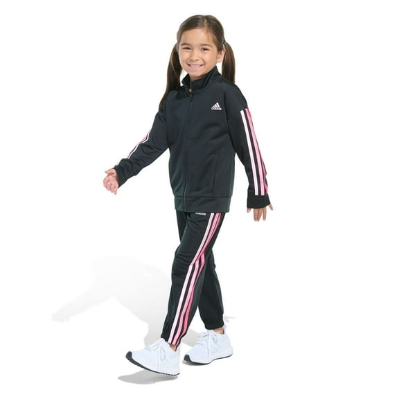 Baby & Toddler Girl adidas Essential Zip-Up Jacket & Pants Set Color: Black Size: 3T