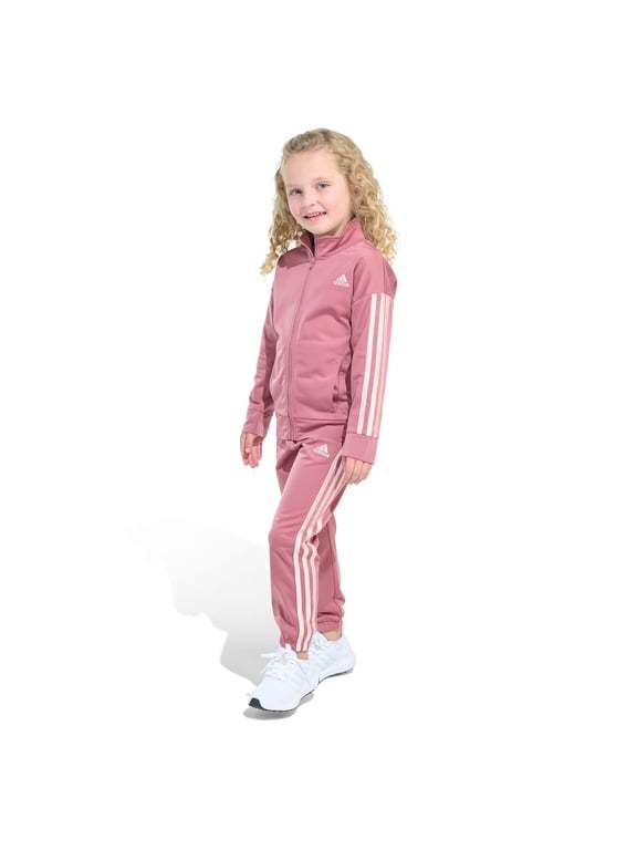 Baby & Toddler Girl adidas Essential Zip-Up Jacket & Pants Set Color: Red Size: 2T