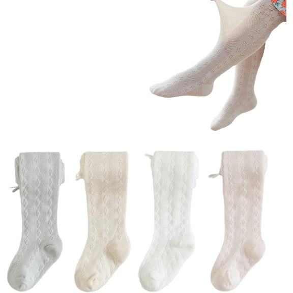 Baby Toddler Girl's Tights 3/4/5 Pack Cable Knit Leggings Little Girls Seamless Stockings Bows Cotton Pantyhose