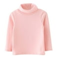 thumbnail image 1 of Baby Toddler Girls Basic Solid Stretch Cotton Turtleneck T-Shirt Tops Long Sleeve Fall Winter Clothes, 1 of 4