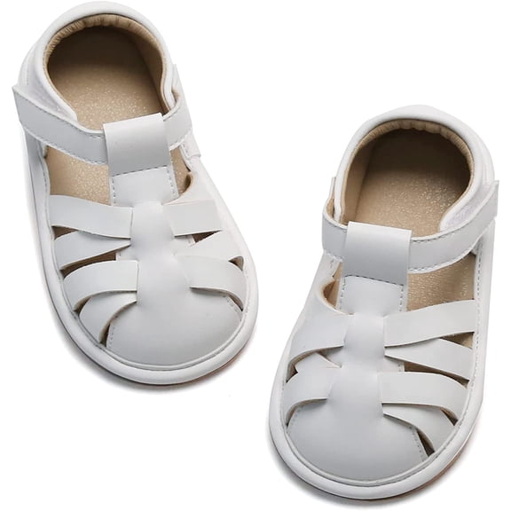 Baby Toddler Girls Boys Sandals - Soft Rubber Sole Leather Baby Walking Shoes(Infant/Toddler)