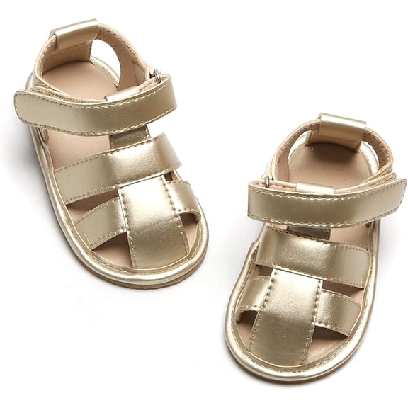 Baby Toddler Girls Boys Sandals - Soft Rubber Sole Leather Baby Walking Shoes(Infant/Toddler)