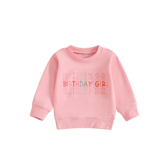 Baby Toddler Girls Boys Sweatshirt, 6 12 18 24 Months 2T 3T 4T Long Sleeve Crew Neck Letters Print Hoodie Pullover Birthday Clothes
