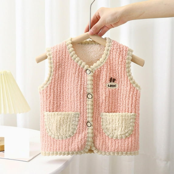 Baby Toddler Girls Boys Vest Soft Waistcoat Sleeveless Jacket Lightweight Vest with Pocket Infant Sweet Spring Winter Clothes
