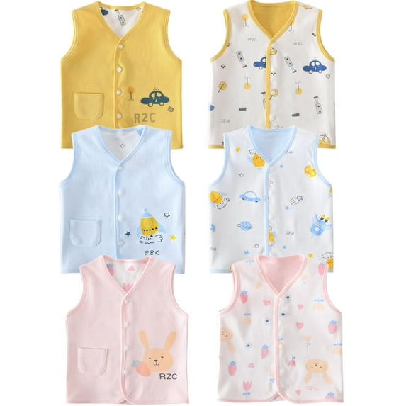 Baby Toddler Girls Boys Vest Soft Waistcoat Sleeveless Reversible Jacket Lightweight Vests 0-5 Years