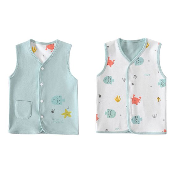 Baby Toddler Girls Boys Vest Soft Waistcoat Sleeveless Reversible Jacket Lightweight Vests 0-5 Years