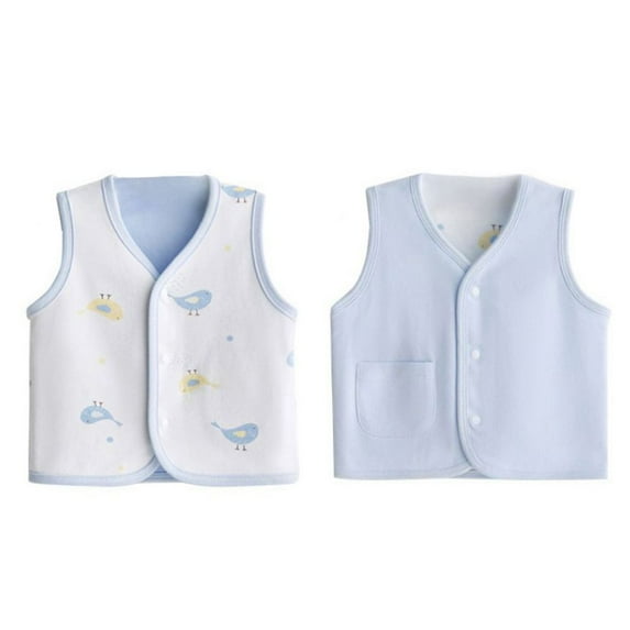 Baby Toddler Girls Boys Vest Soft Waistcoat Sleeveless Reversible Jacket Lightweight Vests 0-5 Years