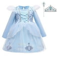thumbnail image 1 of Baby Toddler Girls Cinderella Dress Long Sleeve Princess Fancy-Dress for 2-5Y, 1 of 7
