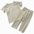 thumbnail image 1 of Baby Toddler Girls Clothes Summer Outfits Heart Printed Short Sleeve Tops with Pants 2 Piece Sets Light Green 6-7 Years, 1 of 5