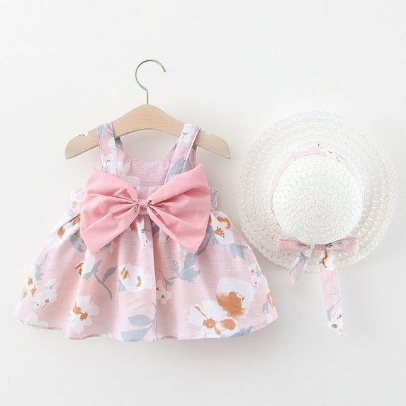 Baby & Toddler Girls Dress, Sun Hat Set 2-Piece