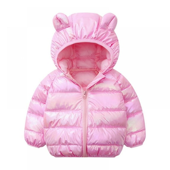 Baby & Toddler Girls Fleece Puffer Jacket -Toddler Warm Winter Coat, Sizes 6M-5T