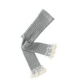 thumbnail image 1 of Baby Toddler Girls Footless Tights with Ruffle Cable Knit Cotton Ankle Leggings Stocking Pants, 1 of 4