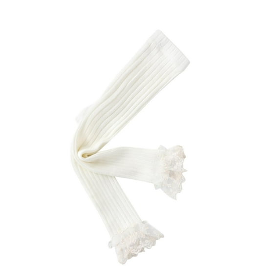 Baby Toddler Girls Footless Tights with Ruffle Cable Knit Cotton Ankle Leggings Stocking Pants