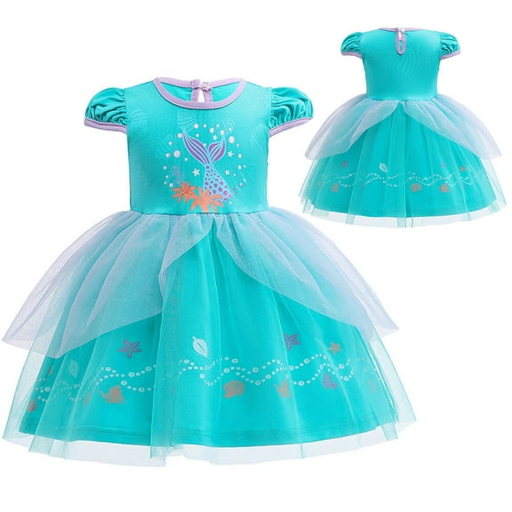 Baby & Toddler Girls Jasmine Princess Dress Short Sleeve Cosplay Dress Up