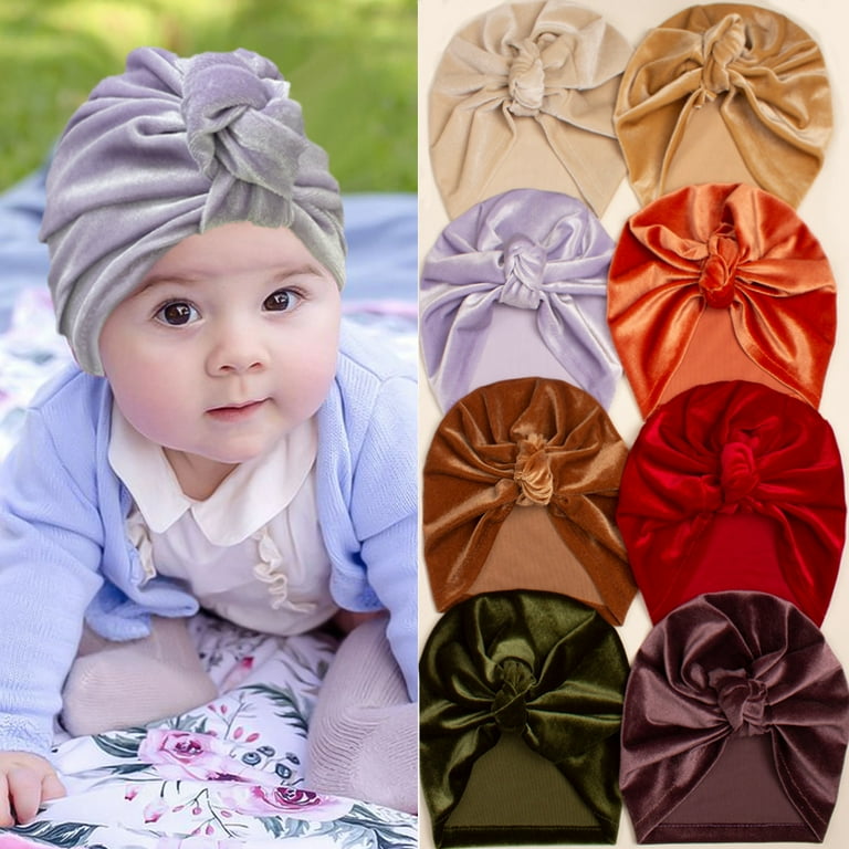 Baby Toddler Girls Kids Velvet Hat Knotted Hairband Headband