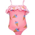 thumbnail image 1 of Baby Toddler Girls Lovely Patterned Ruffled-Tier One-Piece Swimsuit (Ice Cream, 2-3 Years), 1 of 6