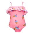thumbnail image 1 of Baby Toddler Girls Lovely Patterned Ruffled-Tier One-Piece Swimsuit (Ice Cream, 4-5 Years), 1 of 4