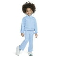 thumbnail image 1 of Baby & Toddler Girls Nike Ribbed Quarter-Zip Top & Flared Leggings 2-Piece Set Color: Psychic Blue Size: 4T, 1 of 4