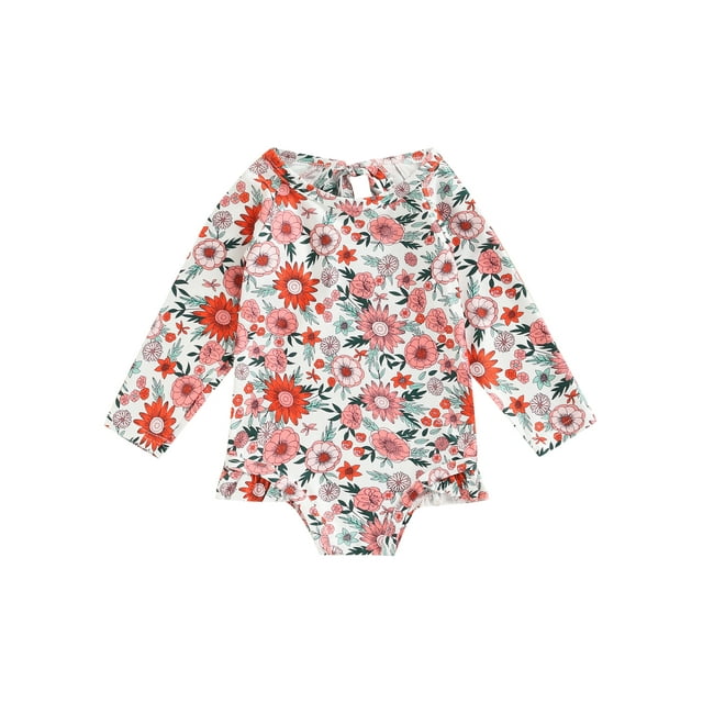 Baby Toddler Girls OnePiece Rash Guard Swimsuits