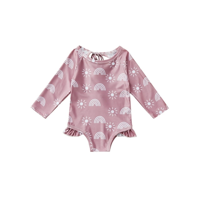 Baby Toddler Girls OnePiece Rash Guard Swimsuits