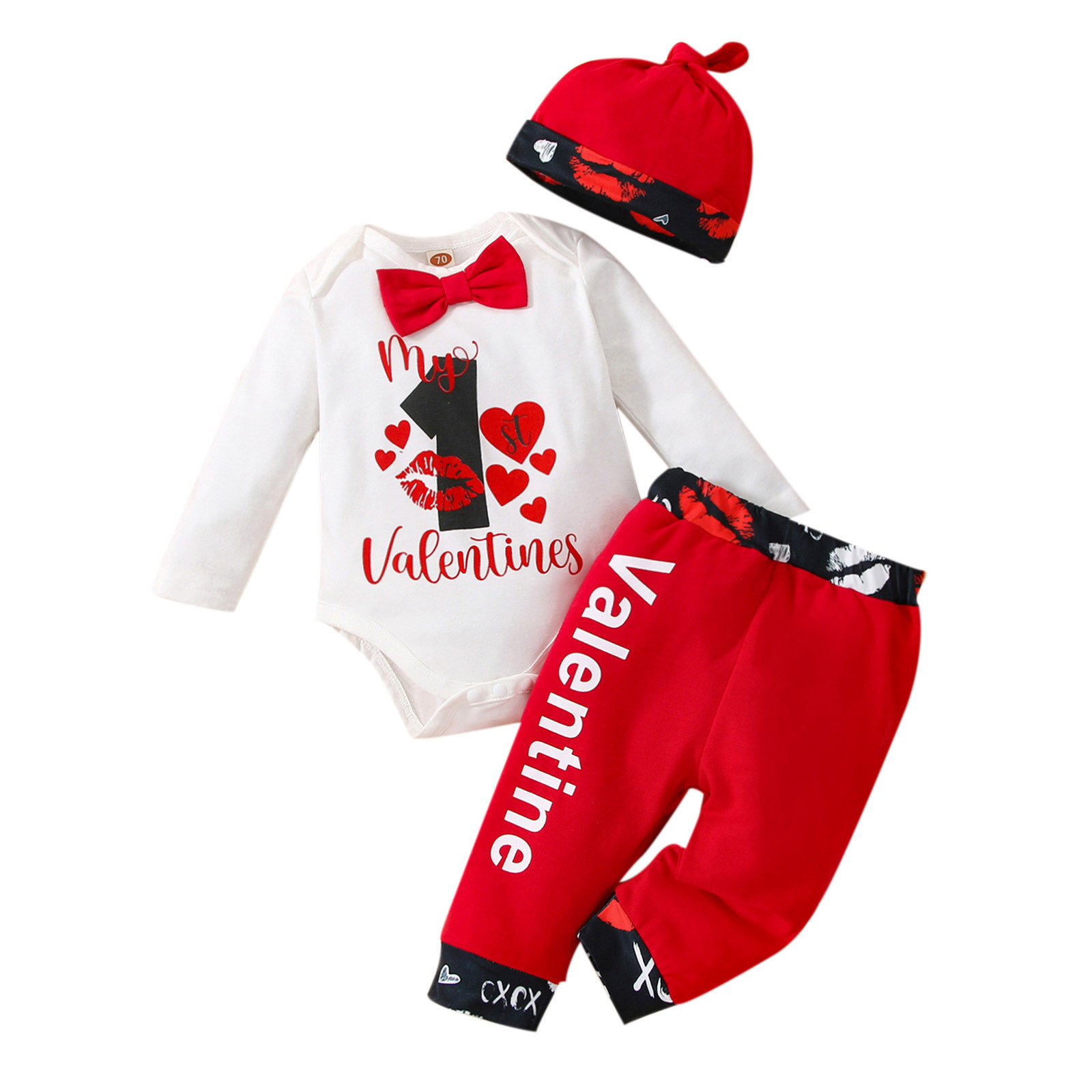 Baby Toddler Girls Outfit Set Boys Valentine'S Day Letter Heart Printed