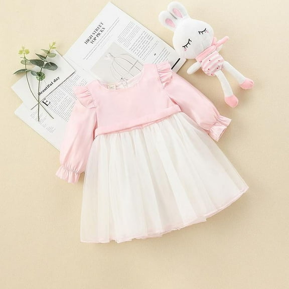 Baby Toddler Girls Party Wear, Birthday, Gift ,Pink Shimmer Chiffon Dress