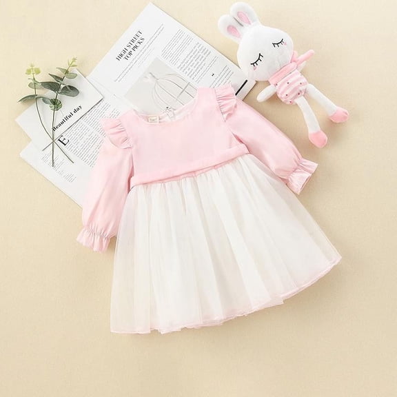 Baby Toddler Girls Party Wear, Birthday, Gift ,Pink Shimmer Chiffon Dress