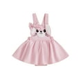 thumbnail image 1 of Baby Toddler Girls Rompers Dress Easter Clothes 3 6 9 12 18 Months Sleeveless Rabbit Embroidery Skirt Hem Bodysuits Jumpsuits Overalls, 1 of 9