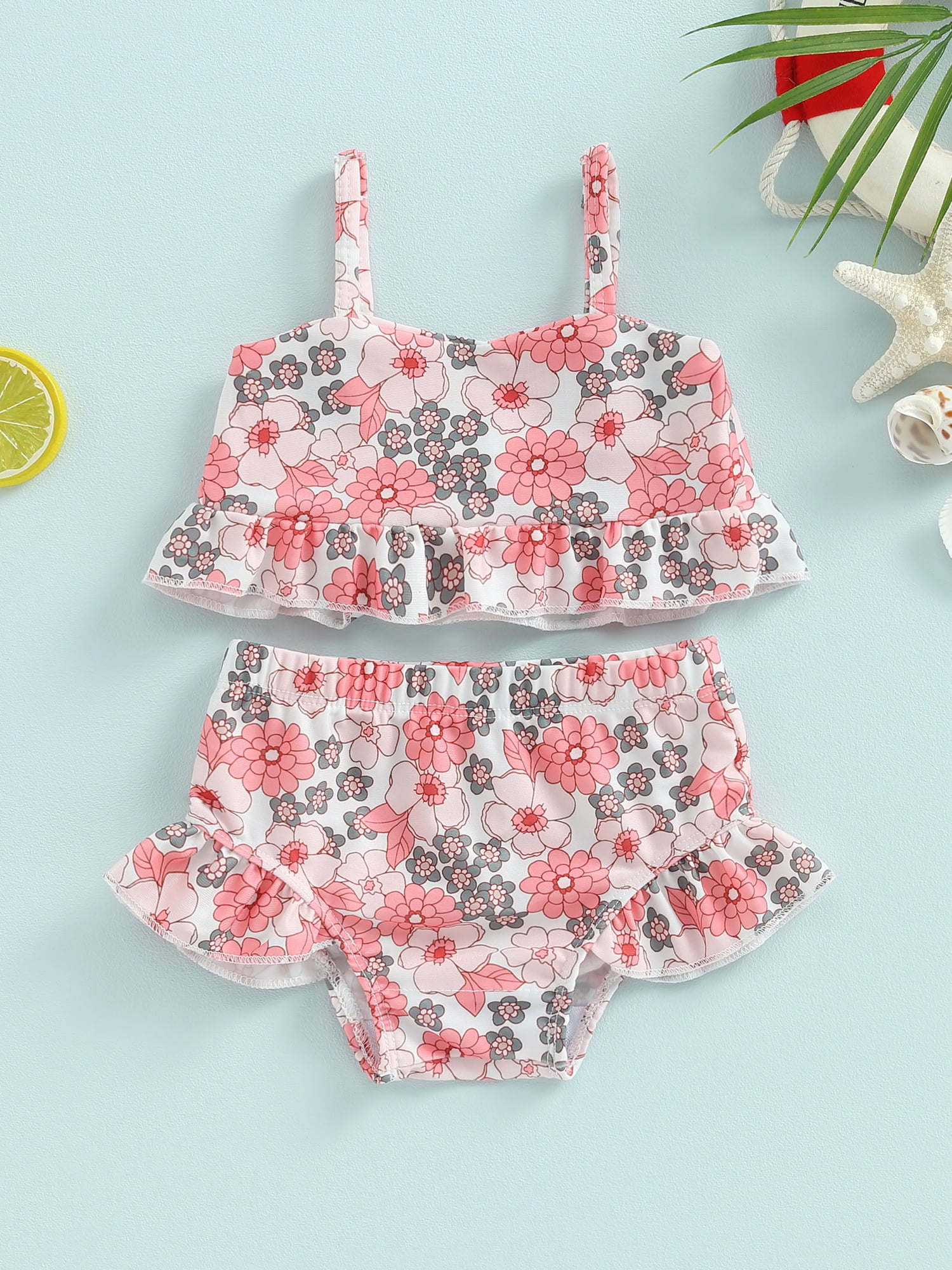 Baby/Toddler Girls Sleeveless 2Piece Bikini Set Swimsuit Ruffle