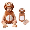 thumbnail image 1 of Baby Toddler Girls Sleeveless Hooded Bodysuit with Socks Two Piece Set Lion Outfit Animal Halloween Cosplay Halloween Kids Size 0-18 Months, 1 of 9