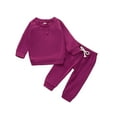 thumbnail image 1 of Baby And Toddler Girls' Sweatshirt Winter Newborn Toddle Baby Kid Boys Girls Pullover Tops+Pants Set Outfits Clothes Toddler Girl Long Sleeve Tops Purples 80, 1 of 1