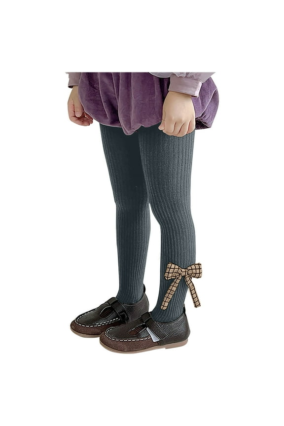 Baby Toddler Girls Tights Cute Bowknot Knit Cotton Leggings Stockings Cotton Winter Elastic Warm Pantyhose Blue s