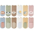 thumbnail image 1 of Baby Toddler Grip Socks Non Slip Stripe Seamless Crew Ankle Cotton Socks for Infant Boys Girls, 1 of 6