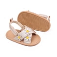thumbnail image 1 of Baby Toddler Infant Girls PU Leather Soft Open Toe Summer Sandals Princess Flower Flat Shoes, 1 of 7